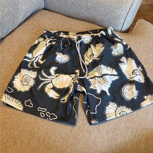 Kenny Flowers Dark Blue Sea Life Swim Trunks